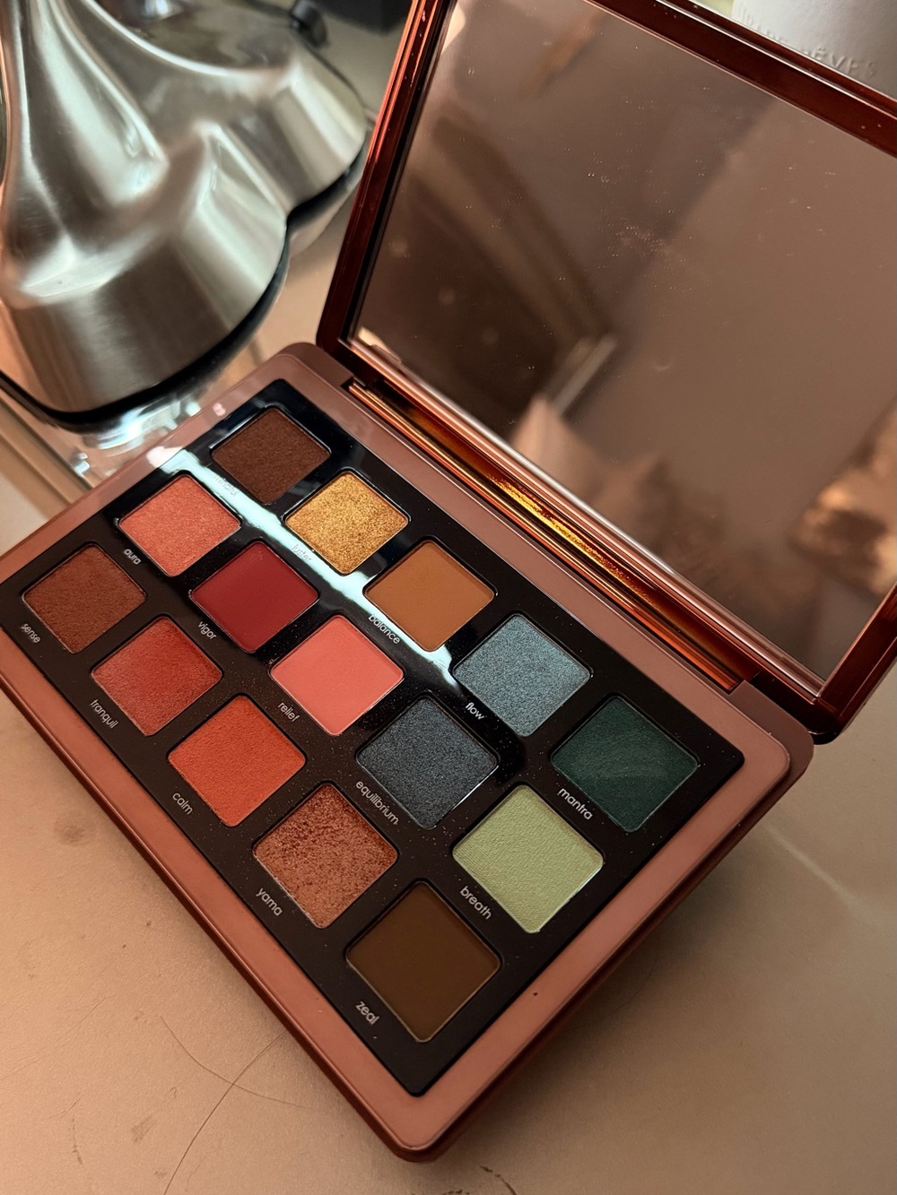 Natasha Denona Eyeshadow Palette — Copper, Green, Gold & Coral Shades